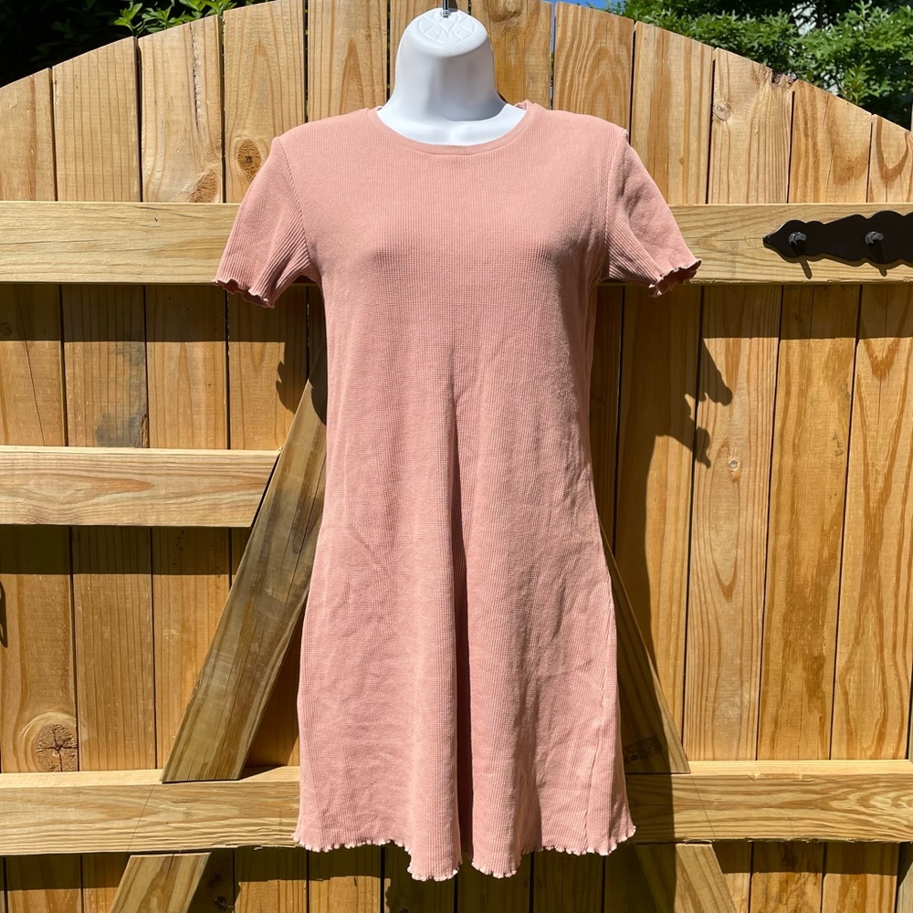 💫FINAL SALE PULL&BEAR dusty rose ribbed minidress - Picture 2 of 7
